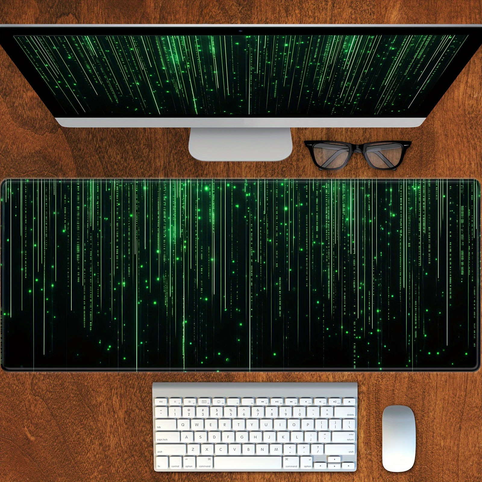 Desk Setup Coding - Large Green Code Gaming Mouse Pad