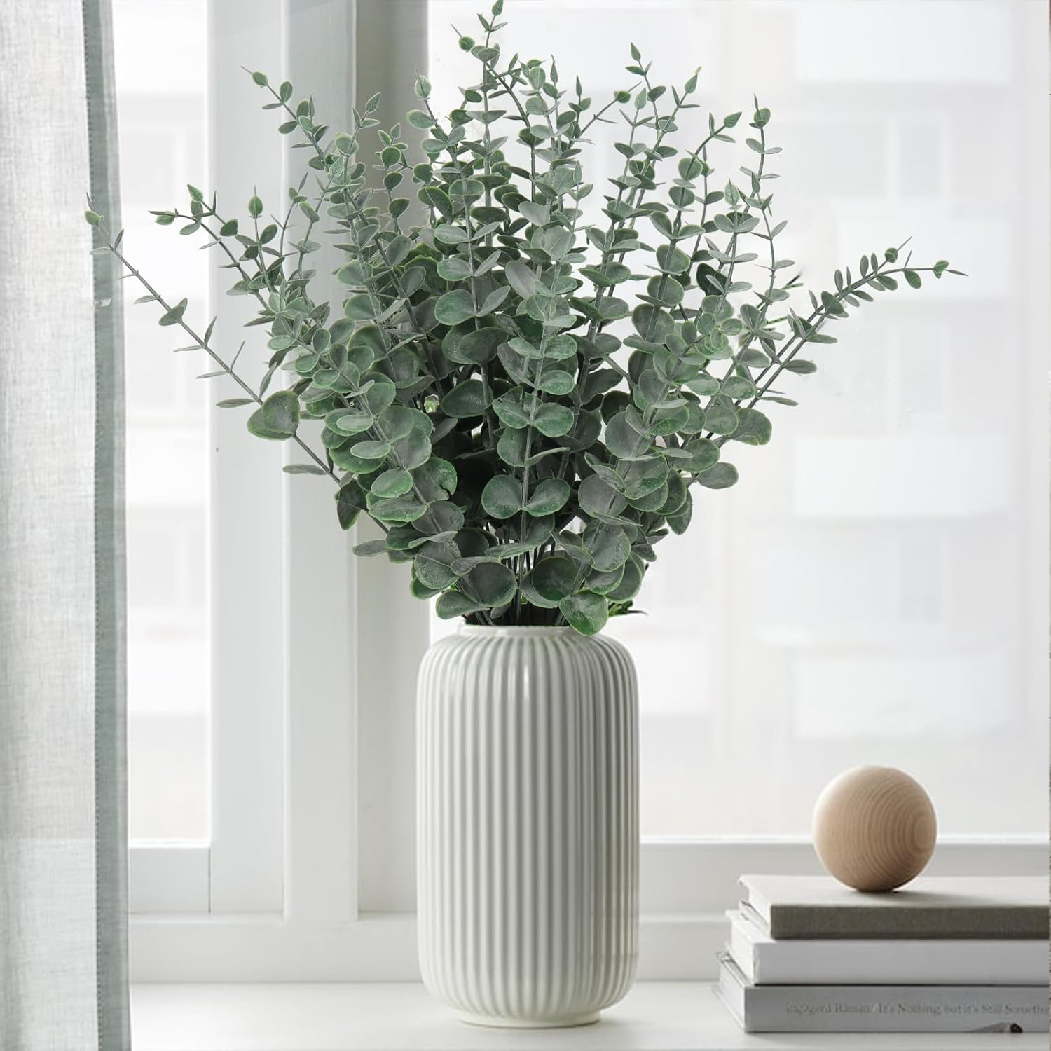 Desk Setup Plants - 10/20pcs Artificial Plants Eucalyptus Leaves Fake