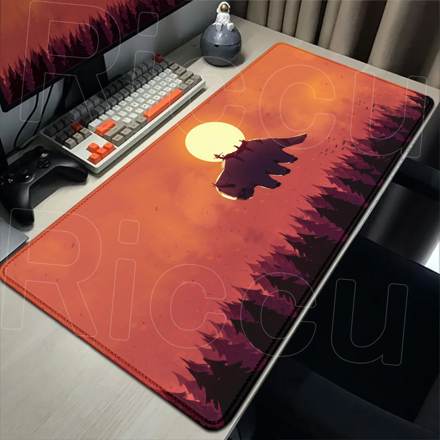 Desk Setup Anime - Large Office Deskmat Anime Keyboard Gaming