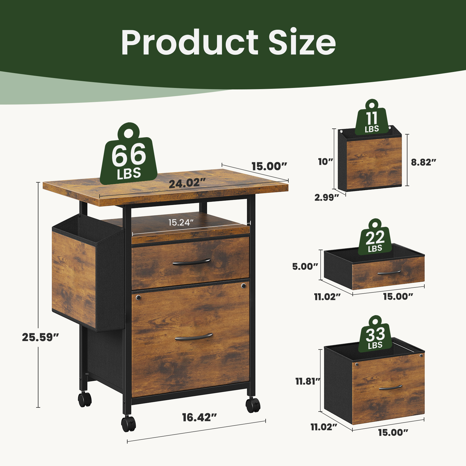 JHK Mobile File Cabinet with 2 - Desk Setup Home Office のレビューと価格