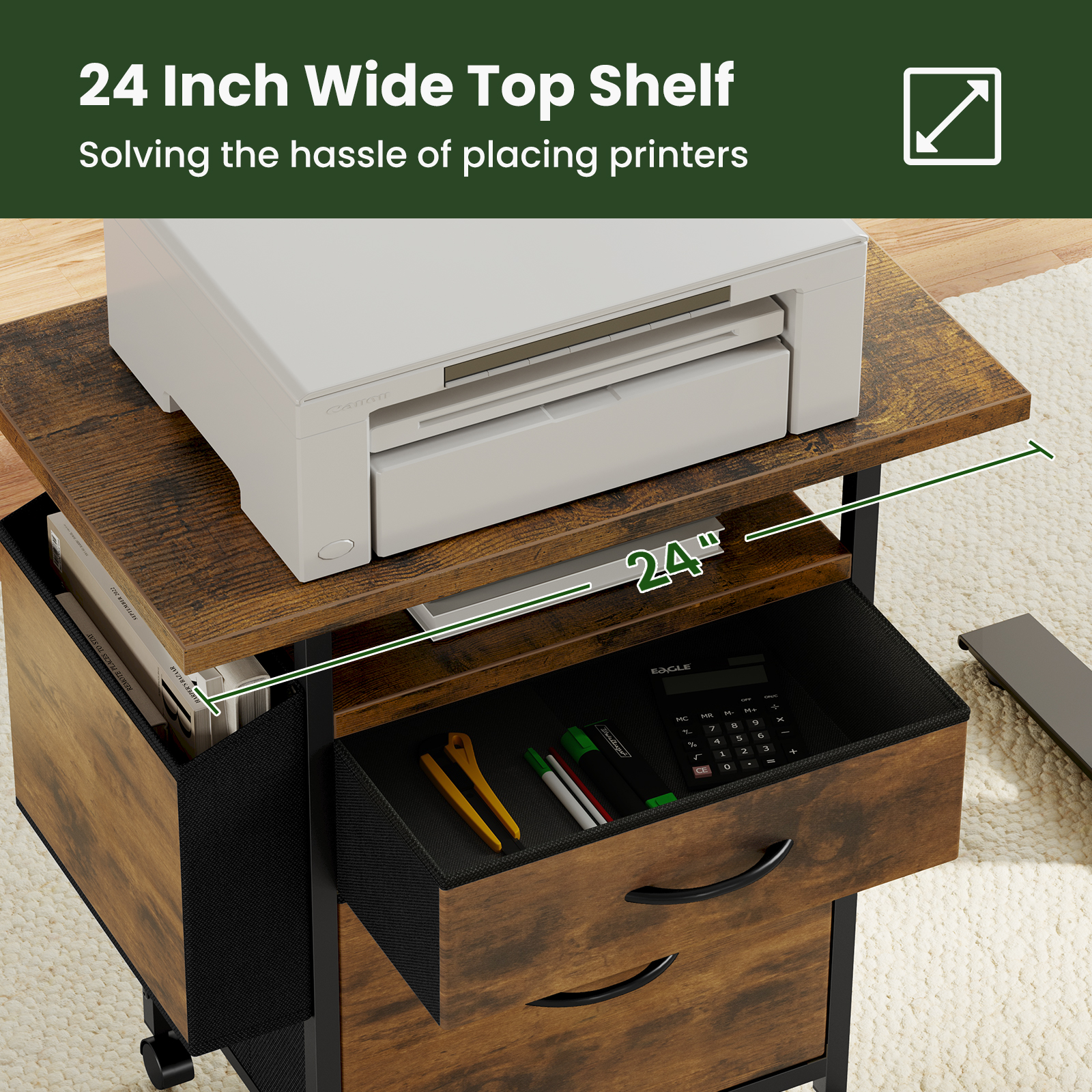 JHK Mobile File Cabinet with 2 - Desk Setup Home Office のレビューと価格