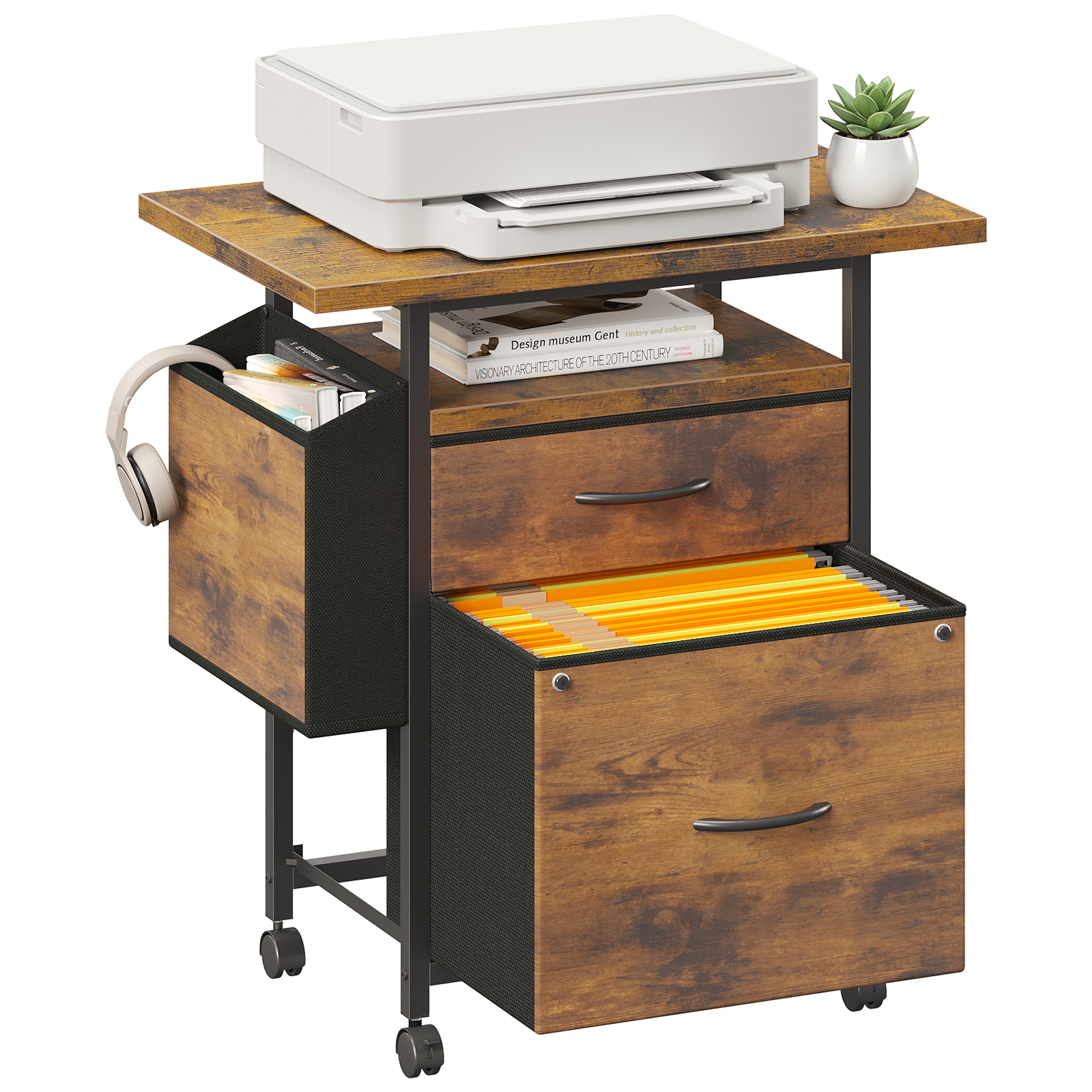 JHK Mobile File Cabinet with 2 - Desk Setup Home Office のレビューと価格