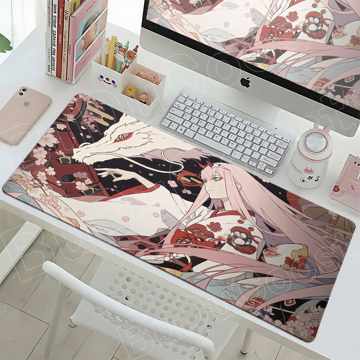 Kawaii Zero Two Pc Gamer Mouse - Desk Setup Two Laptops のレビューと価格