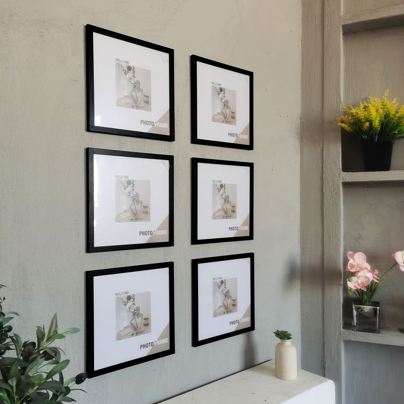 3Pcs Wood Square Photo Frames  - Desk Setup Photo のレビューと価格