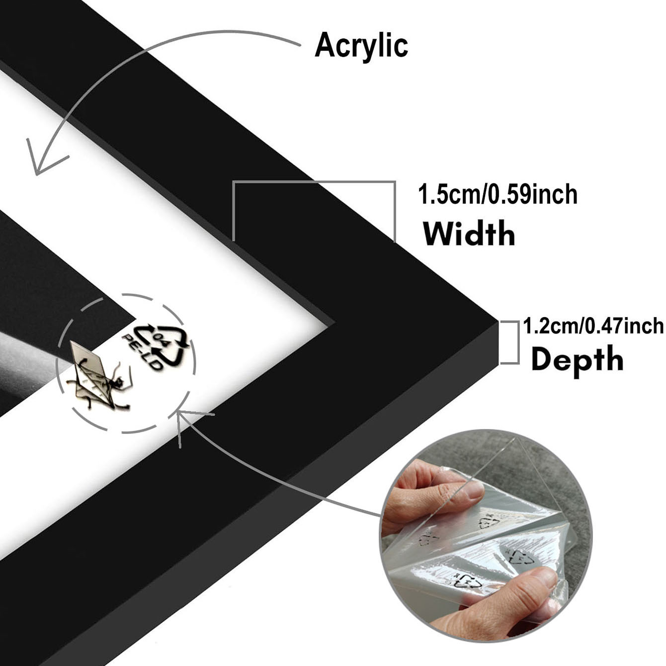 3Pcs Wood Square Photo Frames  - Desk Setup Photo のレビューと価格