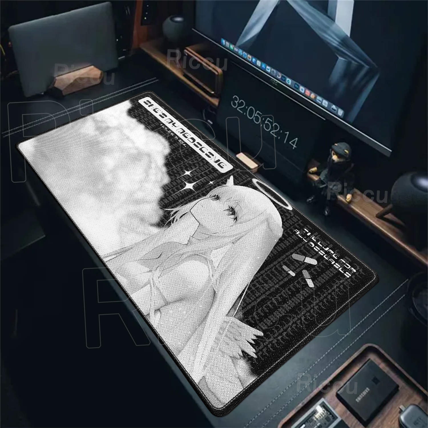 Angel Mousepad Black White Cut - Desk Setup Anime のレビューと価格