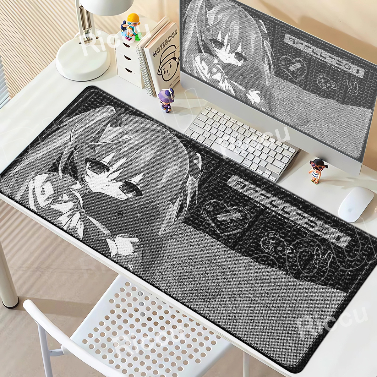 Angel Mousepad Black White Cut - Desk Setup Anime のレビューと価格