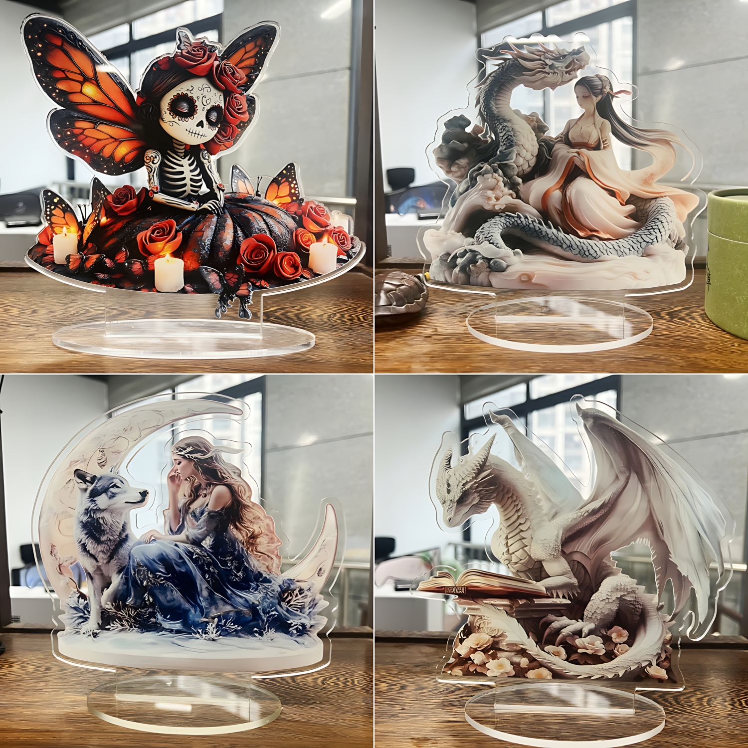 Two Tigers Statue,2D Flat Anim - Desk Setup Equipment のレビューと価格