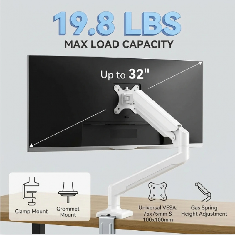 Ergonomic Single Monitor Arm 1 - Desk Setup Monitor Arm のレビューと価格