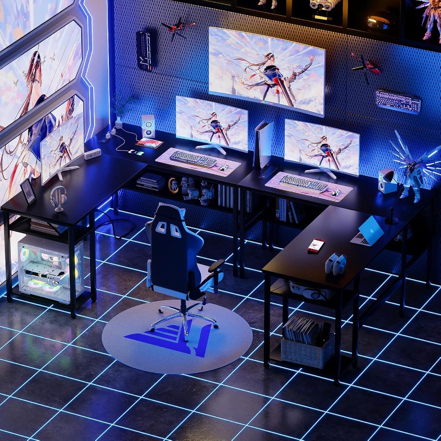 Reversible L Shaped Desk with  - Desk Setup For Gaming のレビューと価格