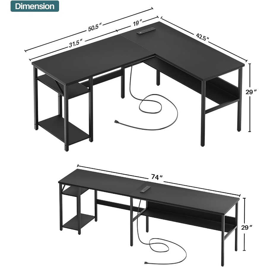 Reversible L Shaped Desk with  - Desk Setup For Gaming のレビューと価格