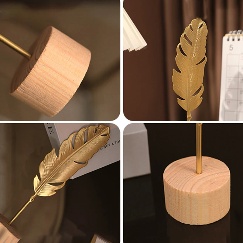 1pcs Golden Ginkgo Leaf Feathe - Desk Setup Photo のレビューと価格