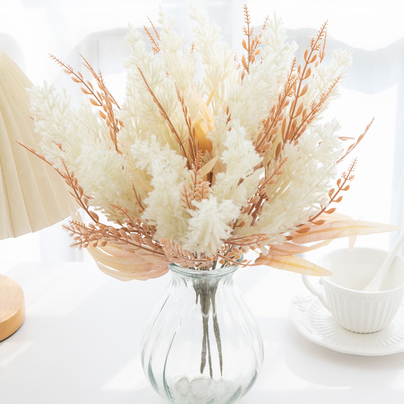 Artificial Plant Reed Festival - Desk Setup Plants のレビューと価格