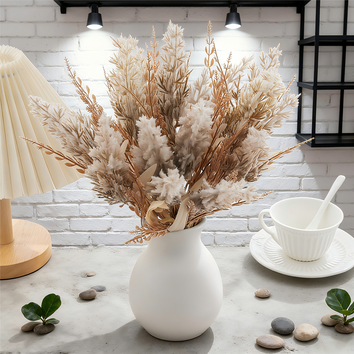 Artificial Plant Reed Festival - Desk Setup Plants のレビューと価格