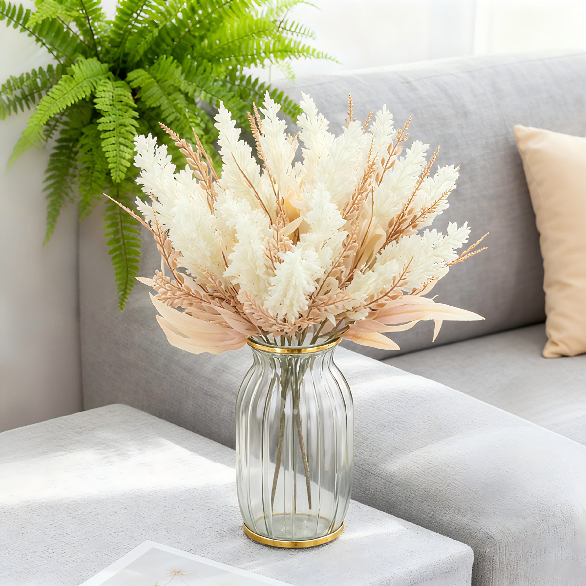 Artificial Plant Reed Festival - Desk Setup Plants のレビューと価格