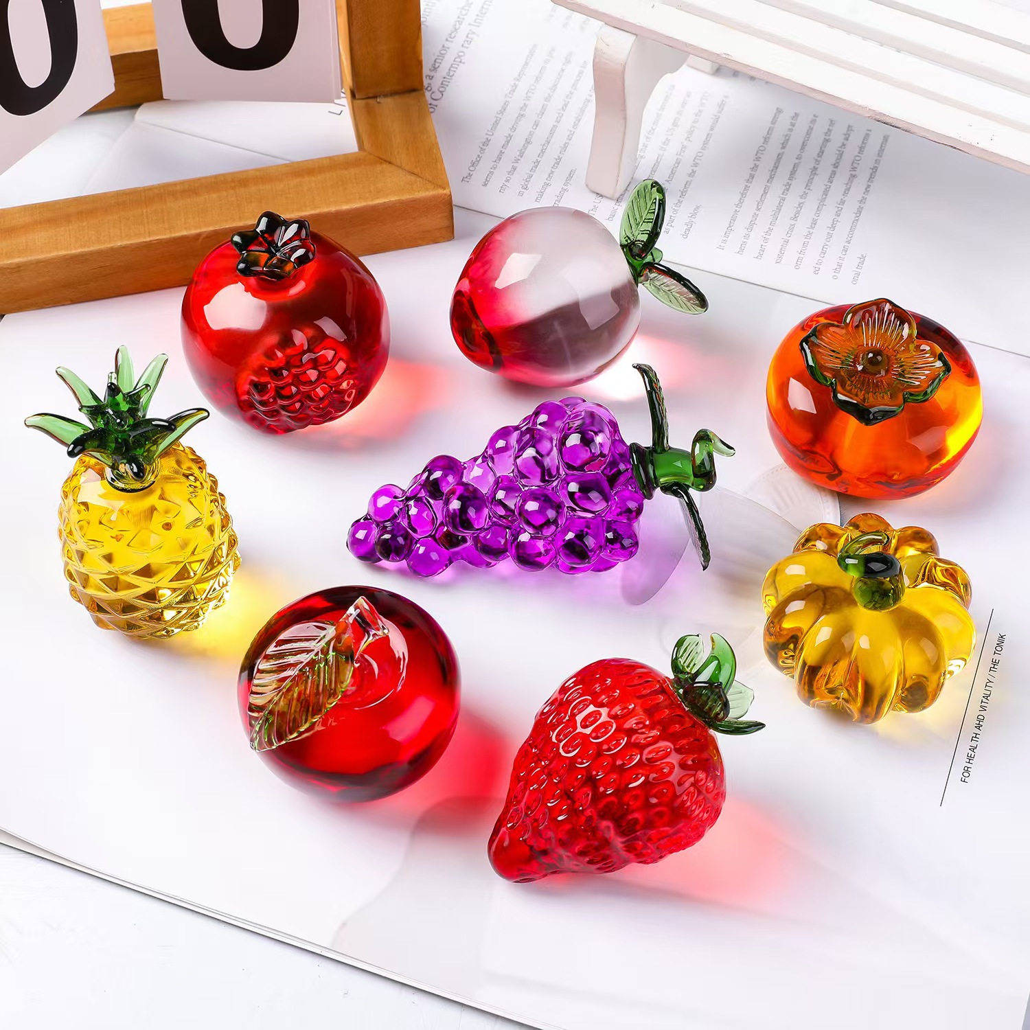 Crystal fruit Paperweight with - Desk Setup Plants のレビューと価格