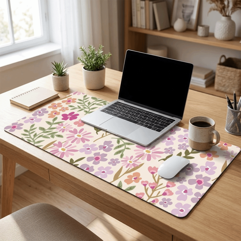 Stain-resistant Large Floral D - Rubber Mat Desk のレビューと価格