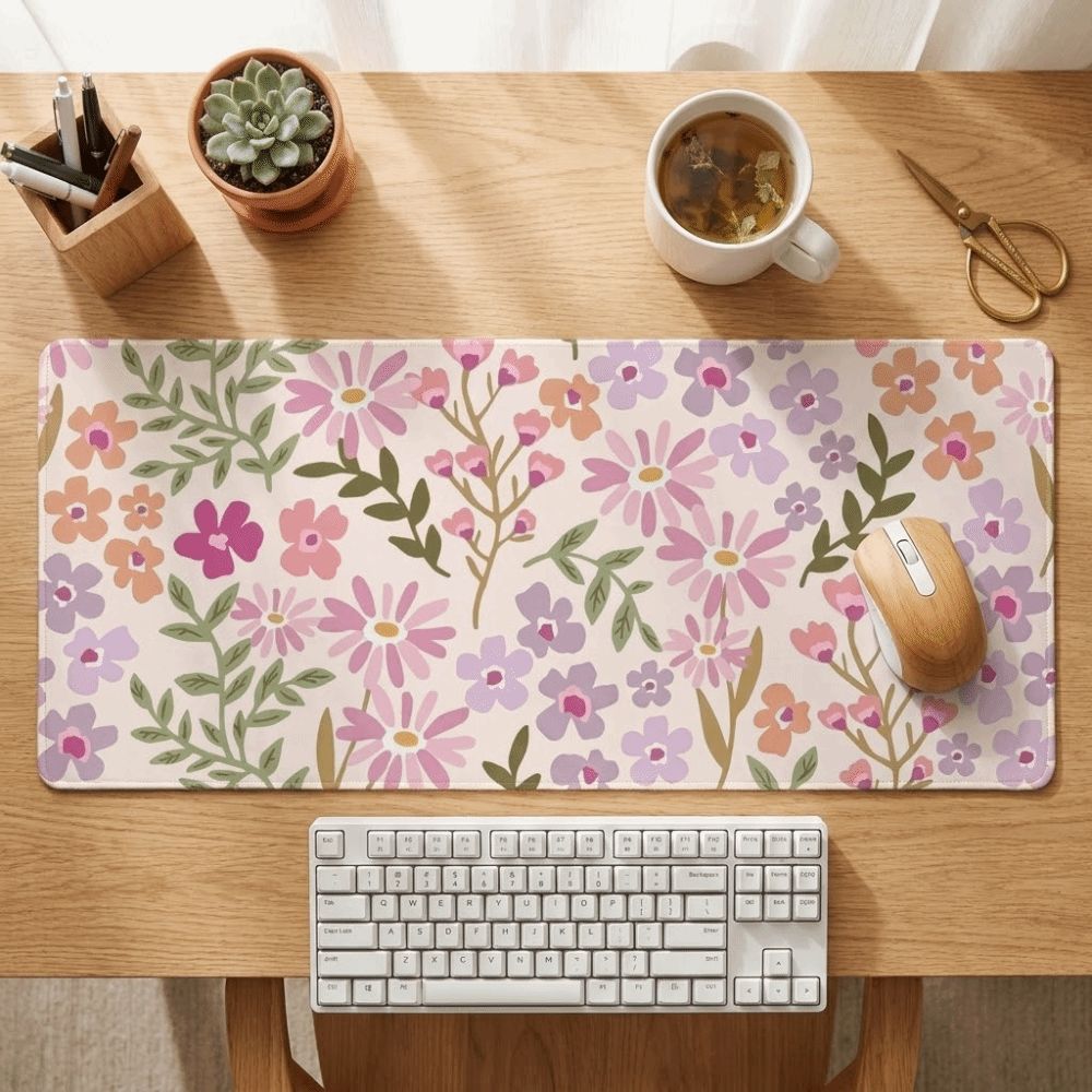 Stain-resistant Large Floral D - Rubber Mat Desk のレビューと価格