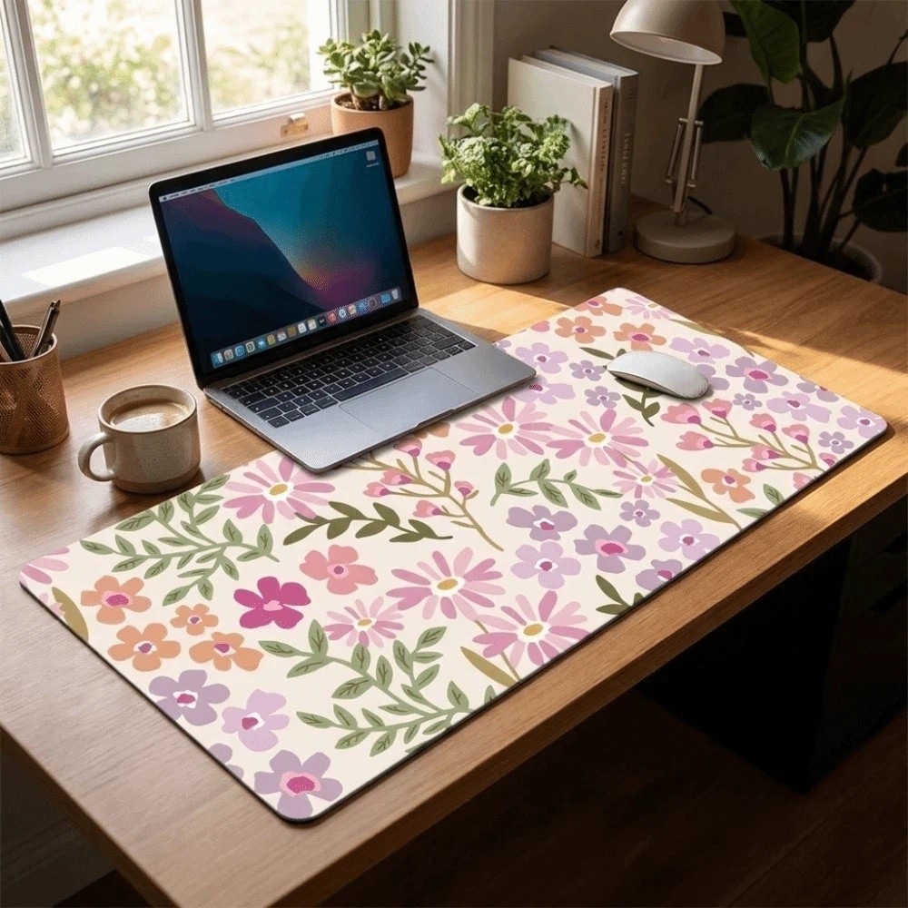 Stain-resistant Large Floral D - Rubber Mat Desk のレビューと価格