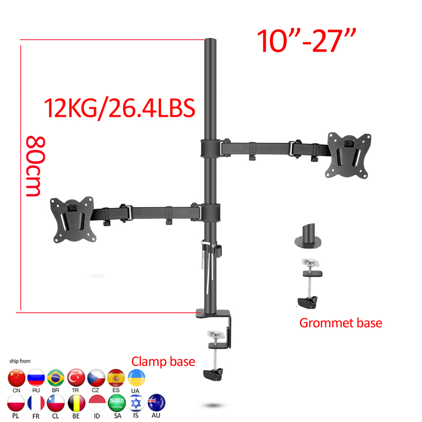 (80cm) DL-T902-280II Full Moti - Desk Setup Monitor Arm のレビューと価格