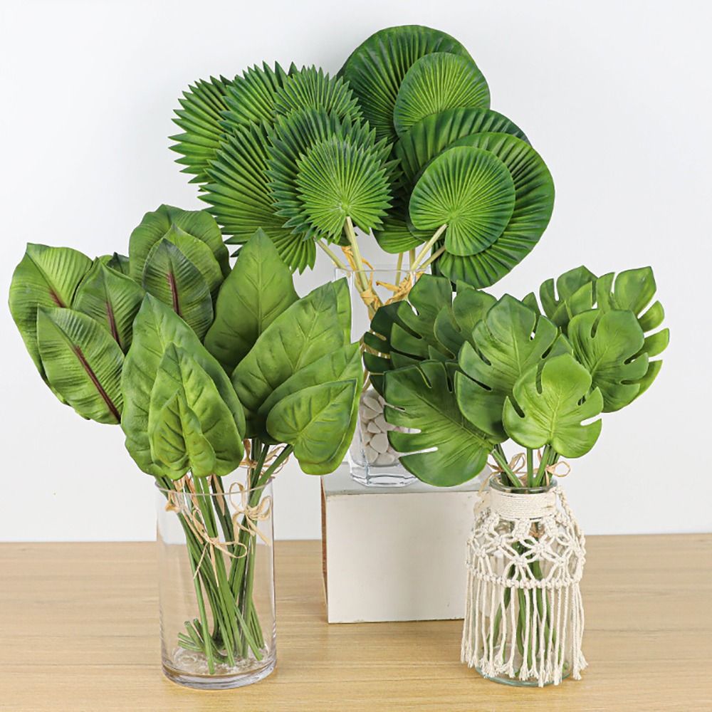 3PCS Vivid Green Artificial Pa - Desk Setup Photo のレビューと価格