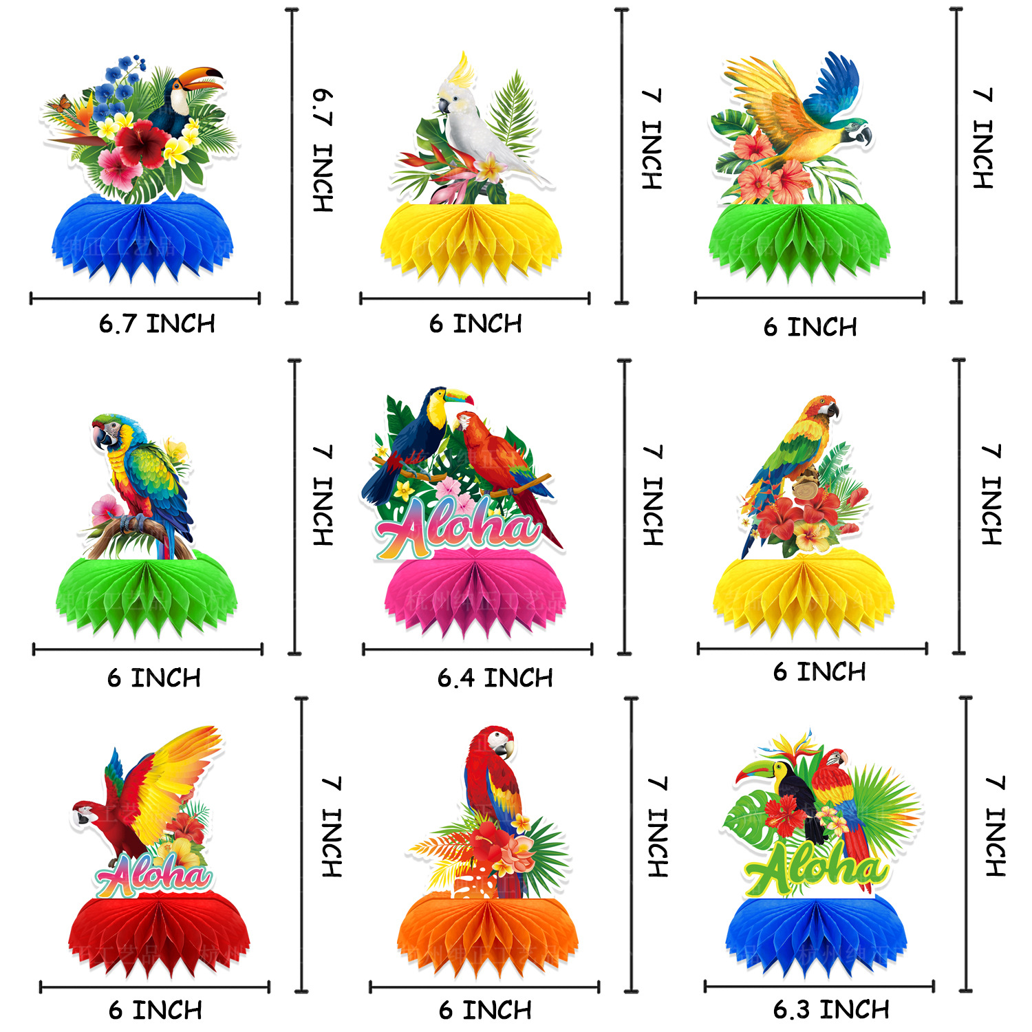 9Pcs Tropical Hawaii Theme Tou - Desk Setup Photo のレビューと価格