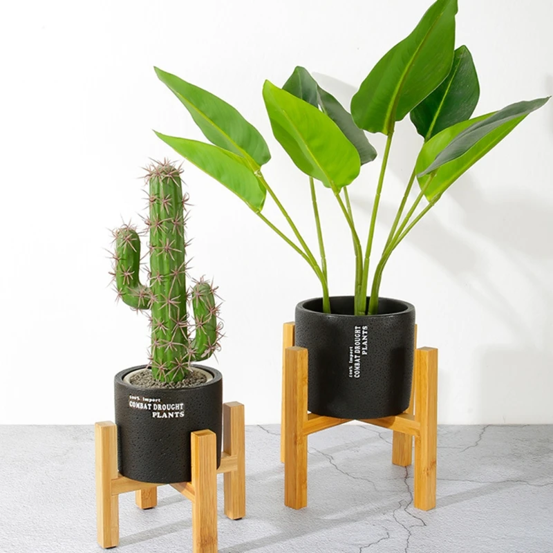 Four-legged Wood Flower Pot Ho - Desk Setup Plants のレビューと価格