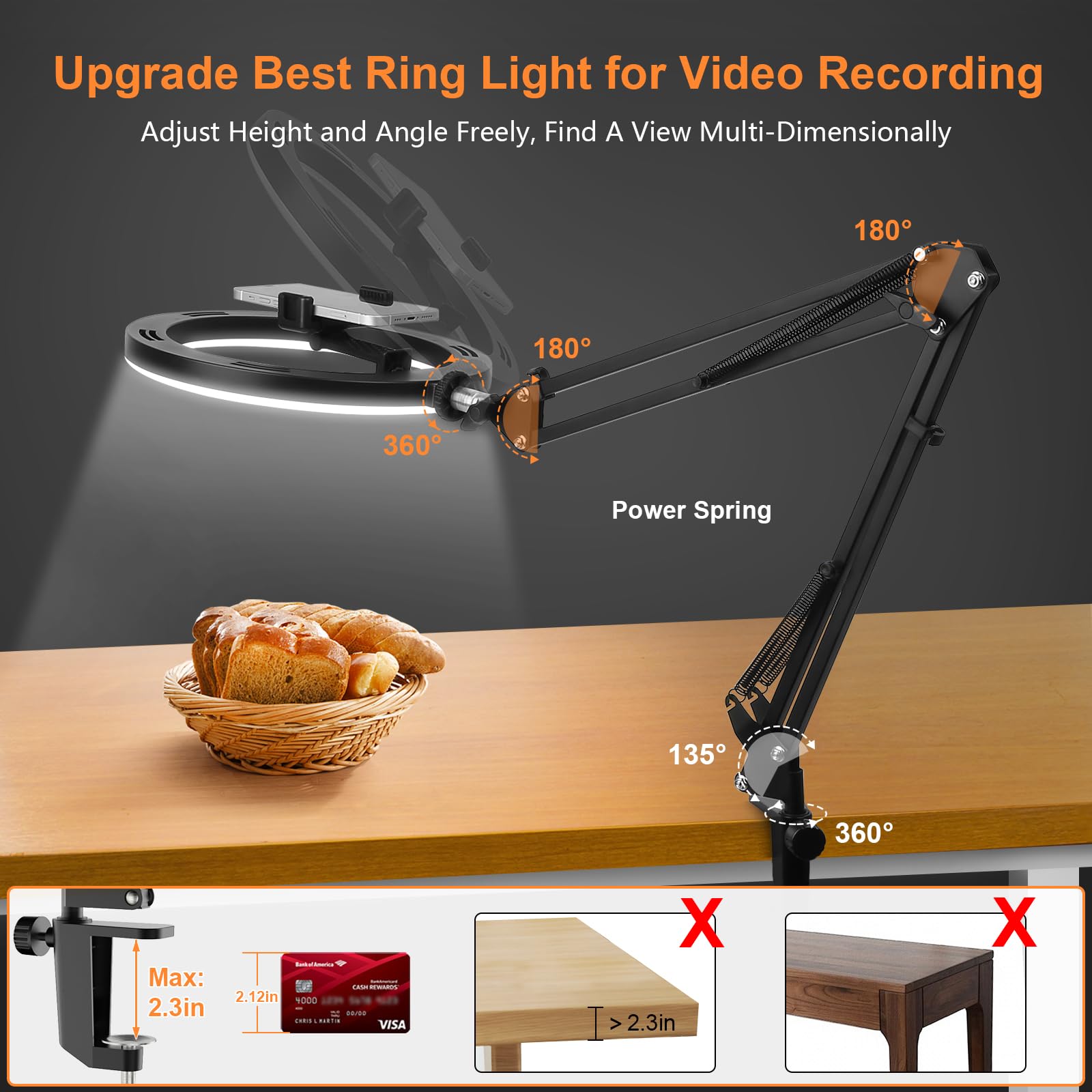 Nice Overhead Tripod With Ring - Desk Setup Equipment のレビューと価格