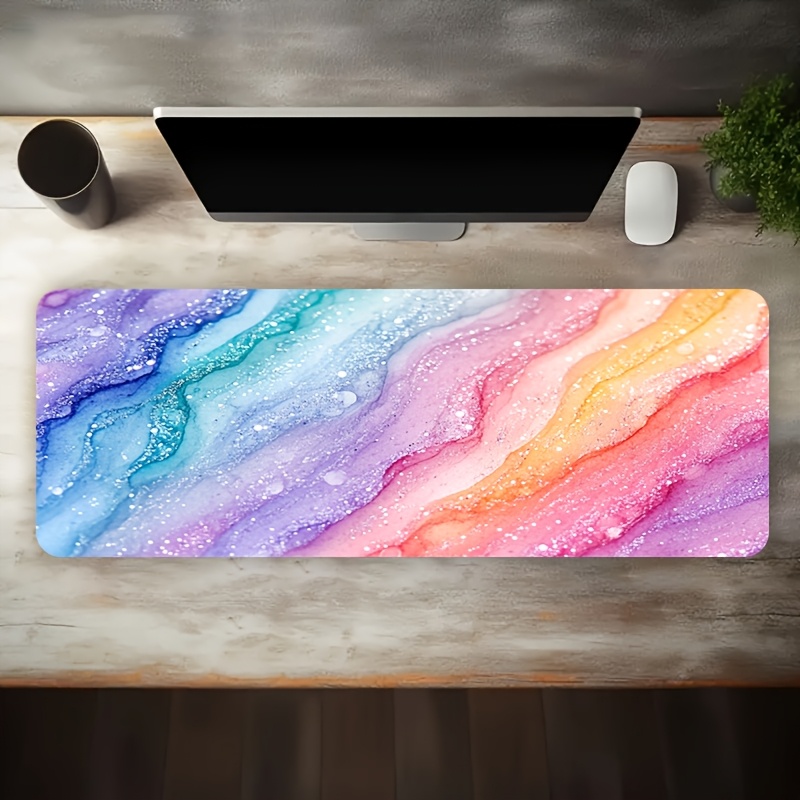 Vibrant Rainbow Glitter Marble - Desk Setup For Gaming のレビューと価格