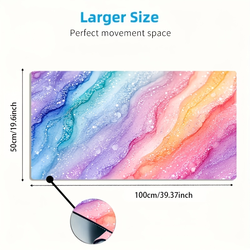 Vibrant Rainbow Glitter Marble - Desk Setup For Gaming のレビューと価格