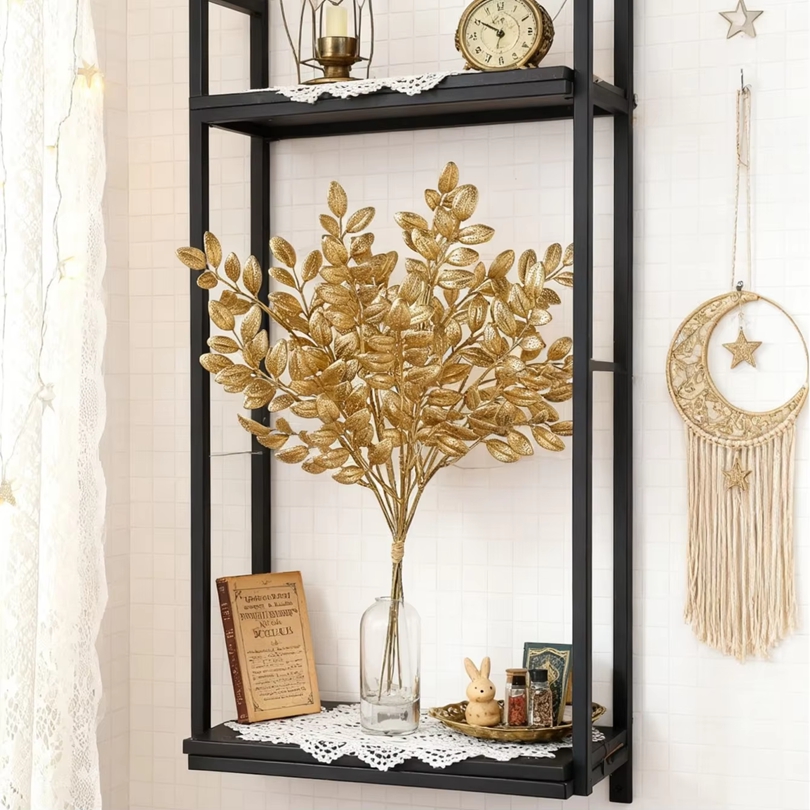 10Pcs Artificial Golden Leaves - Desk Setup Plants のレビューと価格