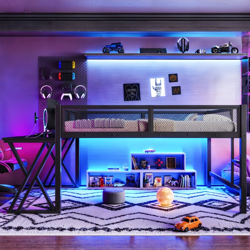 Gaming Loft Bed with Desk, X-F - Desk Setup Designer のレビューと価格