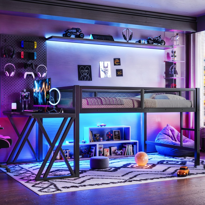 Gaming Loft Bed with Desk, X-F - Desk Setup Designer のレビューと価格