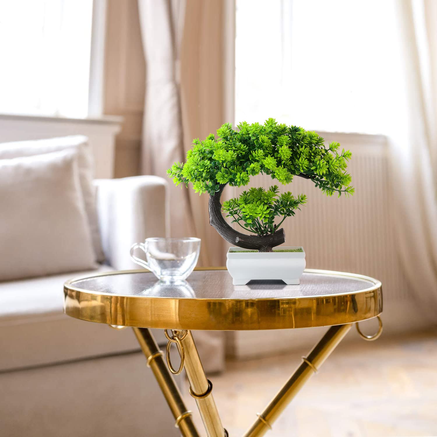 Uflower Small Artificial Plant - Desk Setup Plants のレビューと価格