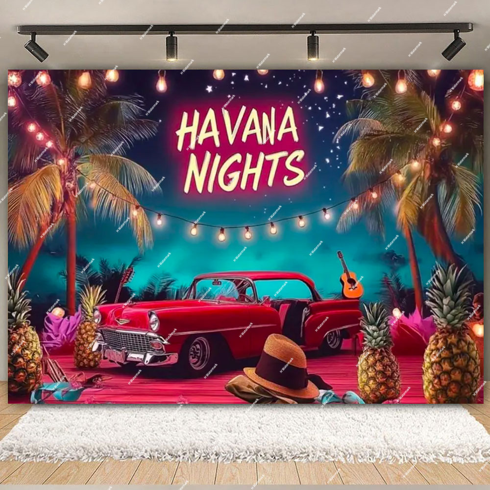 Havana Nights Backdrop Birthda - Desk Setup Plants のレビューと価格