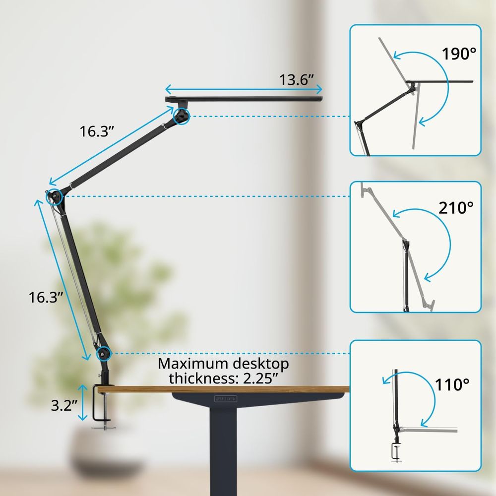Adjustable 3-Color LED Desk La - Desk Setup Home Office のレビューと価格