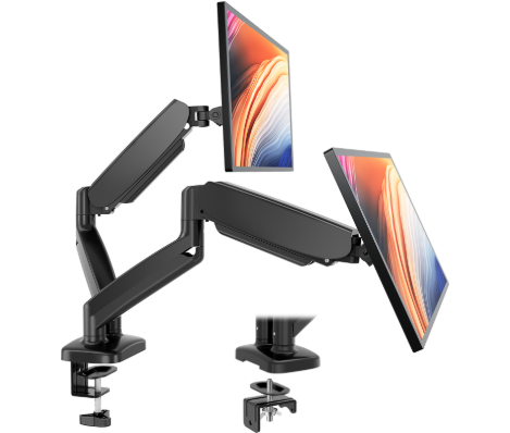 Dual Monitor Stand Arm, Gas Sp - Desk Setup Monitor Arm のレビューと価格