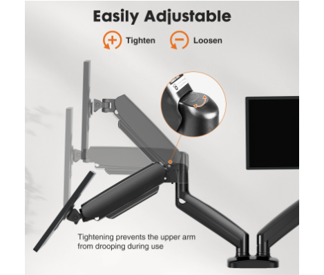 Dual Monitor Stand Arm, Gas Sp - Desk Setup Monitor Arm のレビューと価格