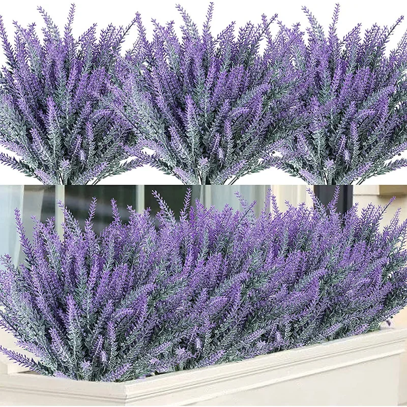 1 Bundle Purple Artificial Lav - Desk Setup Plants のレビューと価格