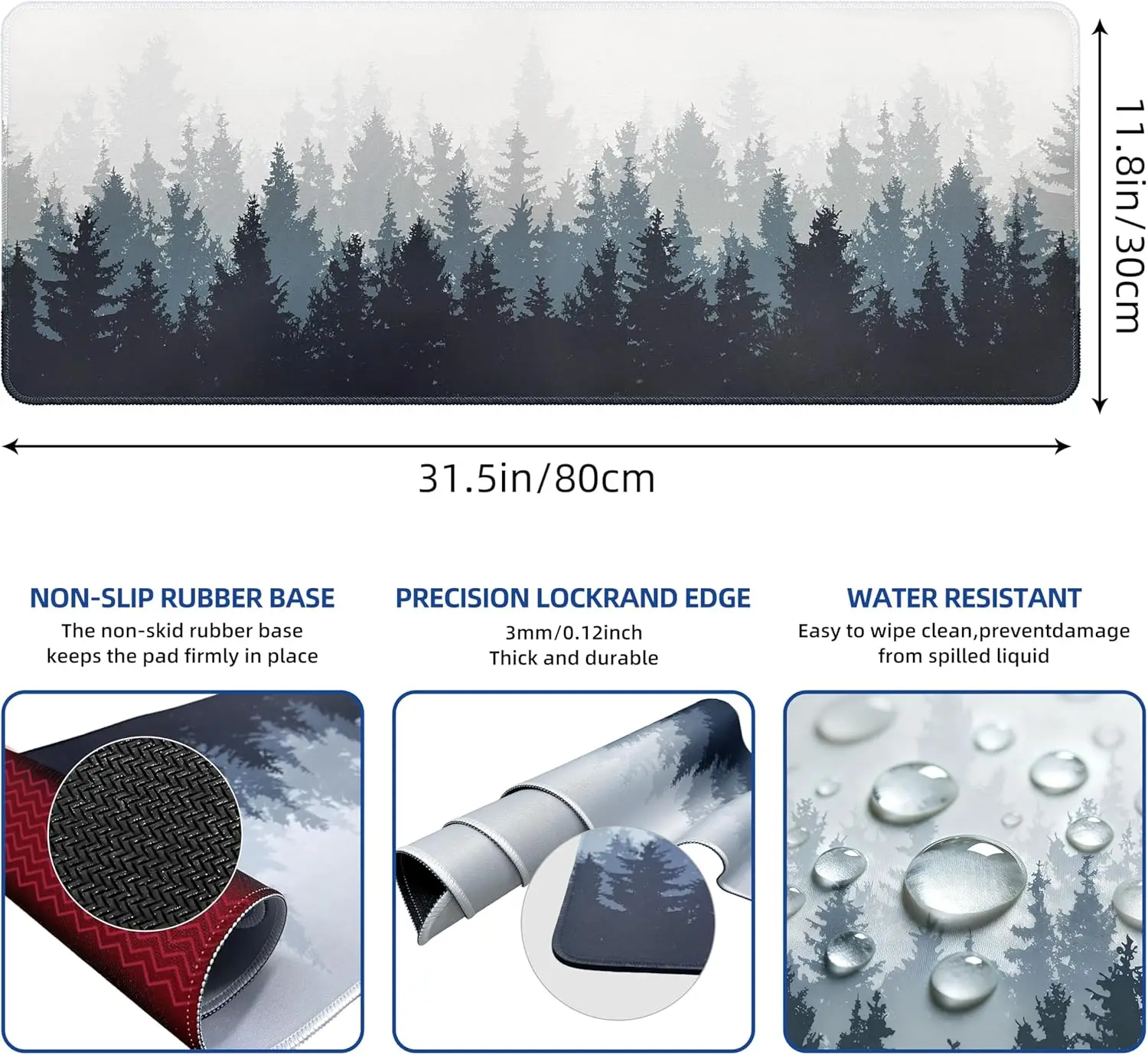 Forest Pattern Gaming Mouse Pa - Rubber Mat Desk のレビューと価格