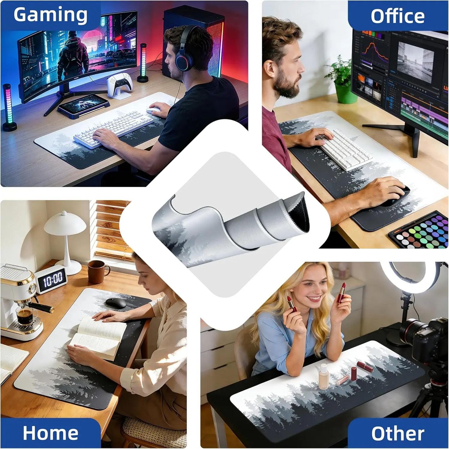 Forest Pattern Gaming Mouse Pa - Rubber Mat Desk のレビューと価格