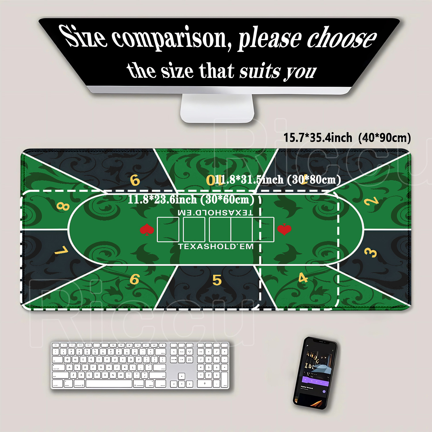 Mousepad Texas Hold’em poker R - Rubber Mat Desk のレビューと価格