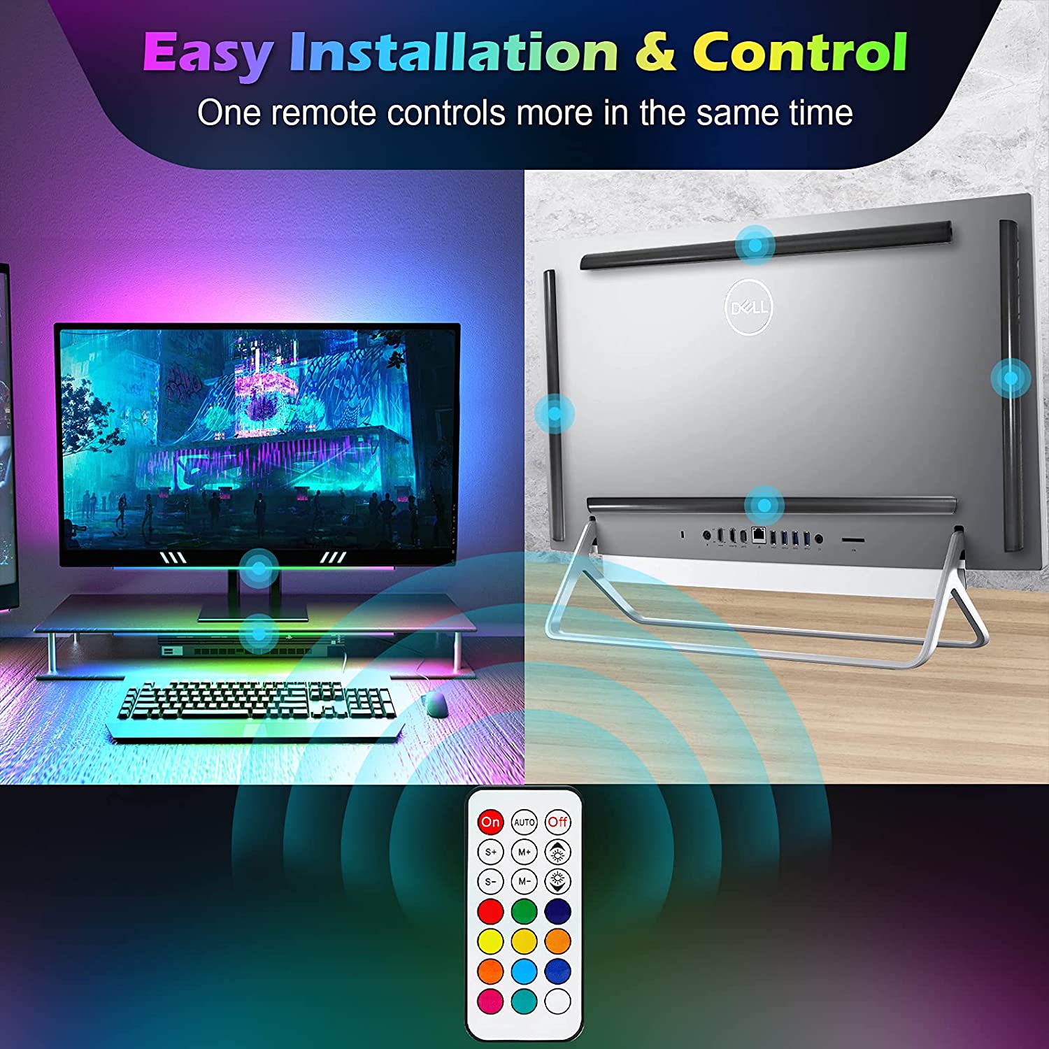 Under Monitor Light Bar RGB Dr - Desk Setup For Gaming のレビューと価格