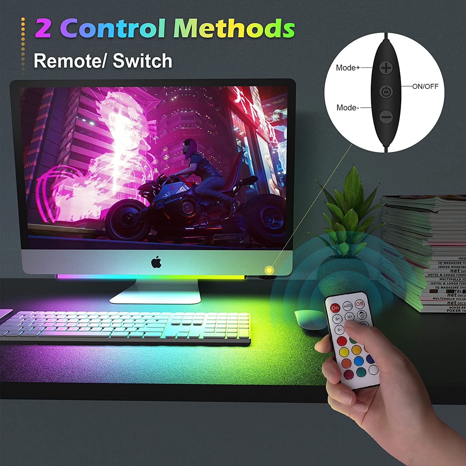 Under Monitor Light Bar RGB Dr - Desk Setup For Gaming のレビューと価格